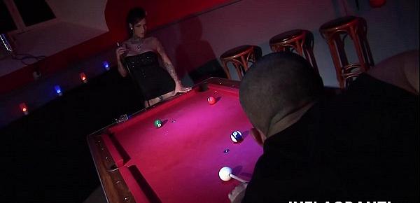  Inked Cory on the pool table